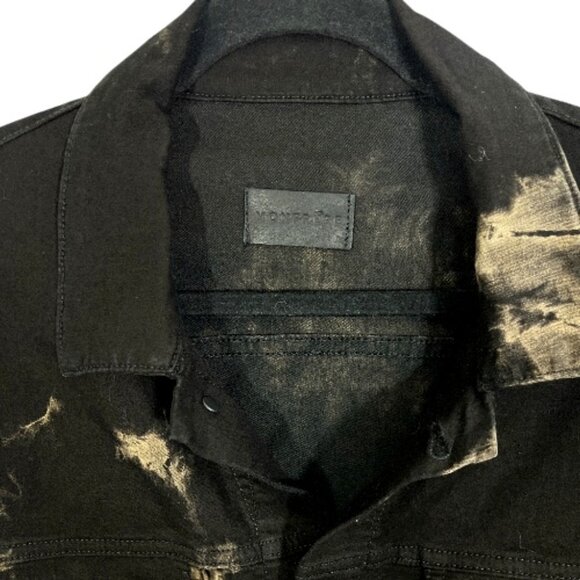 Monfrere Dean Stretch Denim Jacket Sandstorm Tie Dye Medium Black Pre-Loved - Picture 4 of 6